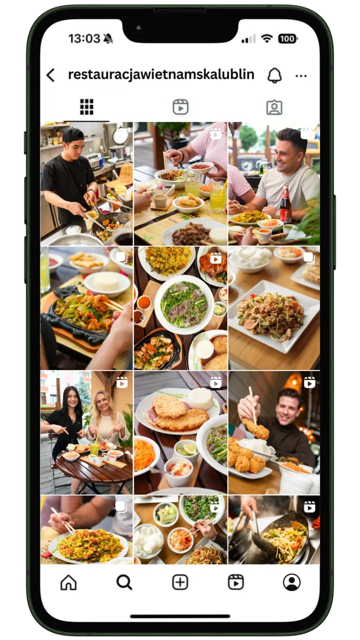 Profil Instagram restauracjawietnamskalublin prowadzony przez DigiAds