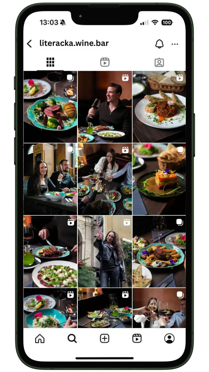 Profil Instagram literacka.wine.bar prowadzony przez DigiAds